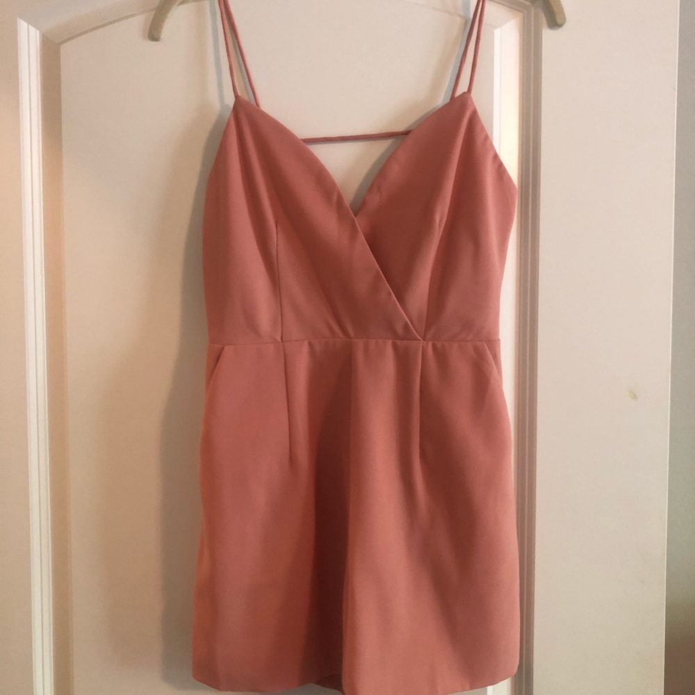 Peach V-Neck Spaghetti Strap Romper